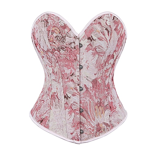 Damen Formende Unterwäsche Mode Retro Sexy Blumen Knöpfe Täglich Urlaub Party Ärmellos Schulterfrei Schwarz Rosa Rote Braun Grün Sommer Frühling Herbst Normale Passform Image