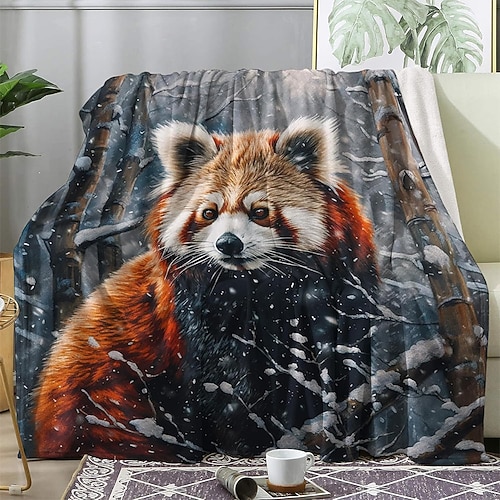 Decke Fleecedecken Überwurfdecke für die Couch Tier Panda Klassisch 3D Sofa Bett Dekorative Decke Warme Decke Wohndeko Image
