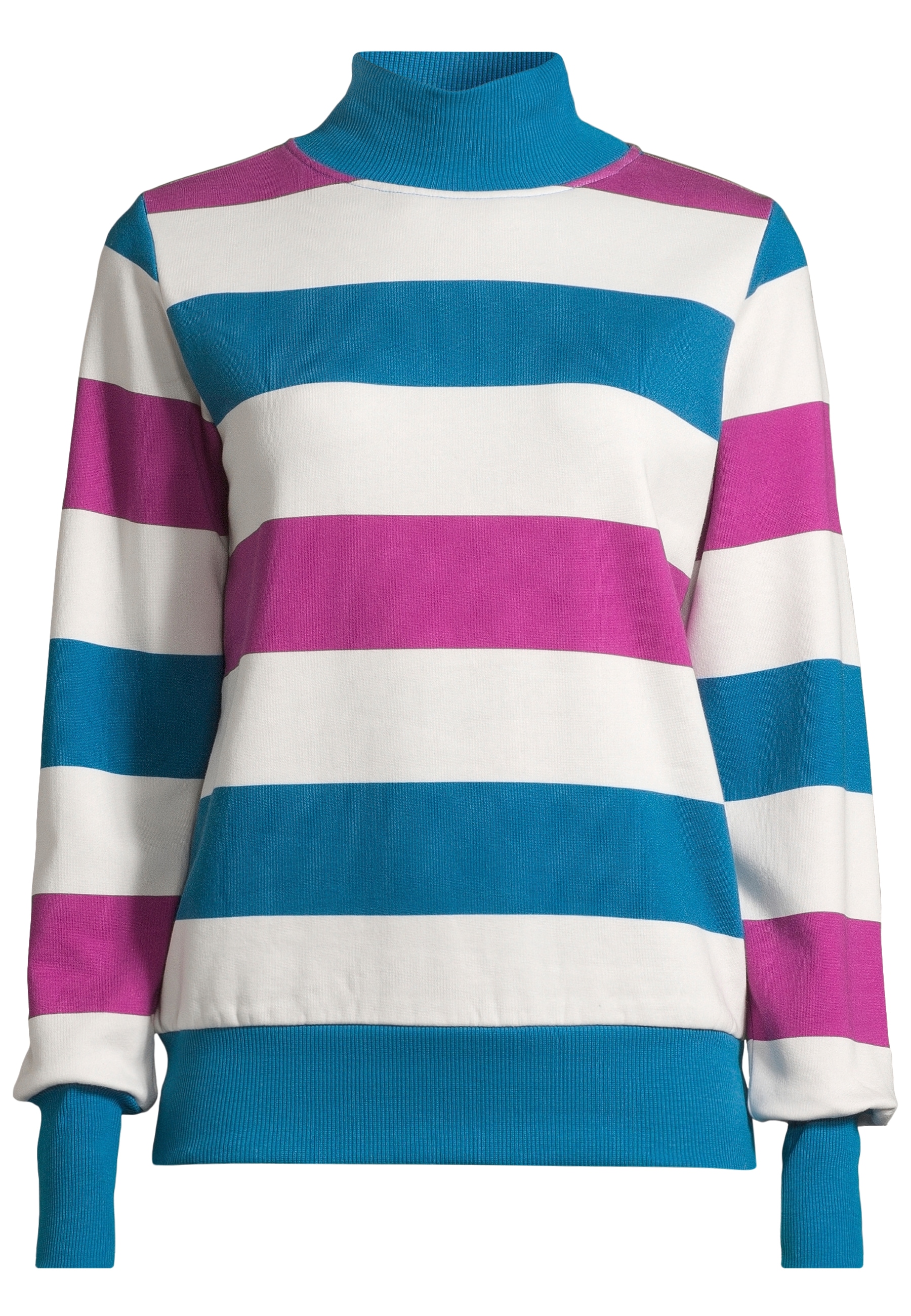 Sweatshirt SALZHAUT "Sweatshirt REDD", Damen, Gr. M, lila (sanftes weiß, plum, fjord), Obermaterial: 80% Baumwolle CO. 20% Polyester PES., Sweatshirts Sweatshirt