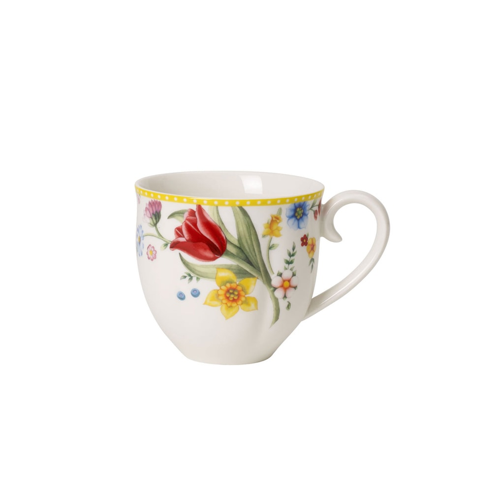 Becher VILLEROY & BOCH "Henkelbecher Spring Awakening 390 ml bunt", bunt, Porzellan, Trinkgefäße, Becher Image