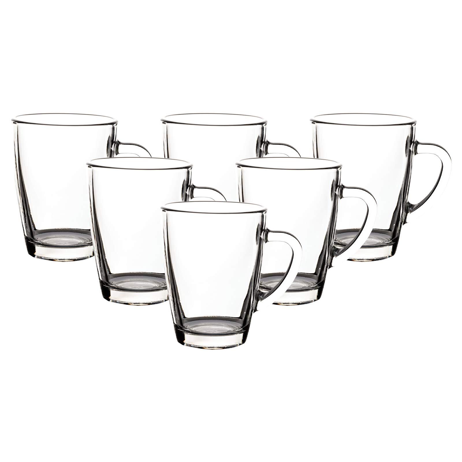 Tasse VAN WELL "Kaffeebecher Teebecher Nordic 300 ml 6er Set transparent", bunt (transparent), 6 tlg., Glas, Trinkgefäße, Tasse Image