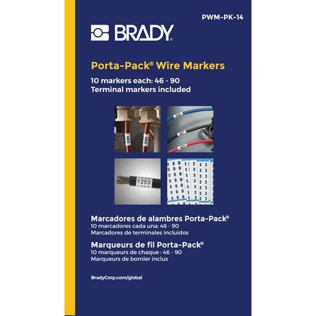 BRADY PWM-PK-14 Porta-Pack Wire Marker Book Repositionable Vinyl Cloth Legend: