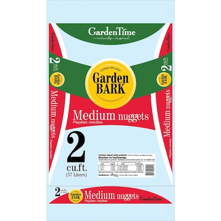 GARDEN TIME GT 00121 2 Cu. ' Medium Pine Decorative Bark Mulch Nuggets