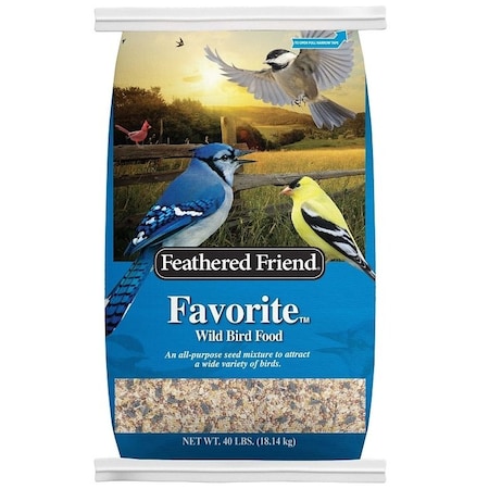 FEATHERED FRIEND 14158 Favorite Series Wild Bird Food, AllPurpose, 40 lb Bag