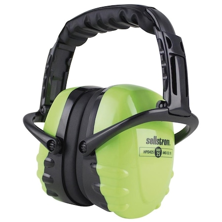 SELLSTROM S23407 HPD425 Over-the-Head Ear Muffs, Hi-Vis Green