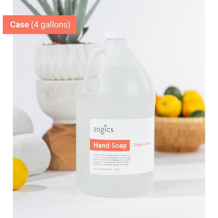 ZOGICS HSCA128-4 Hand Soap, Citrus/Aloe, 1 Gallon 4 PK