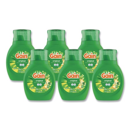 GAIN 12783 Laundry Detergent, 25 oz Bottle, Liquid, Gain Original, 6 PK