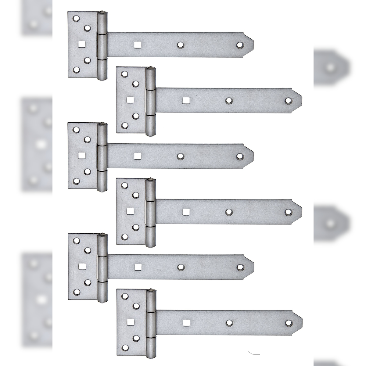 Alberts 868666 Kreuzgehänge, mit vernietetem Stift, Edelstahl, Band 192 x 34 mm, Scharnier 92 x 44 mm, 6er Set Image