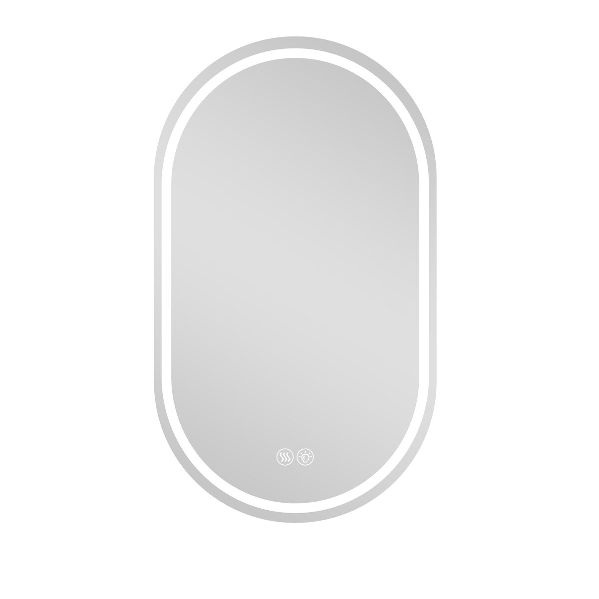 OKWISH LED Badezimmerspiegel 60x90x3 oval Silber mit Touchsteuerung, 3 Lichtfarben 3000K 4000K 6000K, Anti Beschlag, rahmenlos Image