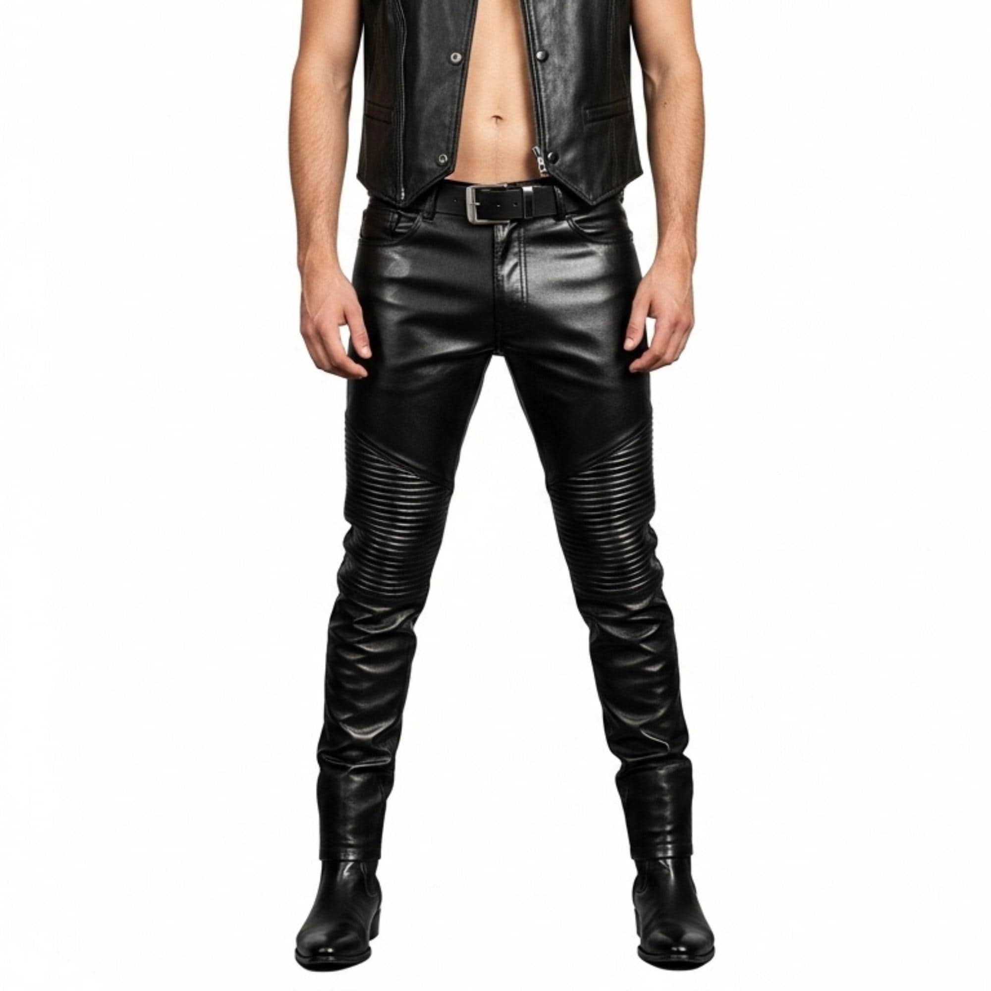 Pantaloni da uomo in vera pelle - Pantaloni slim fit in morbida pelle di pecora fatti a mano - Jeans in vera pelle su misura - Regalo per lui