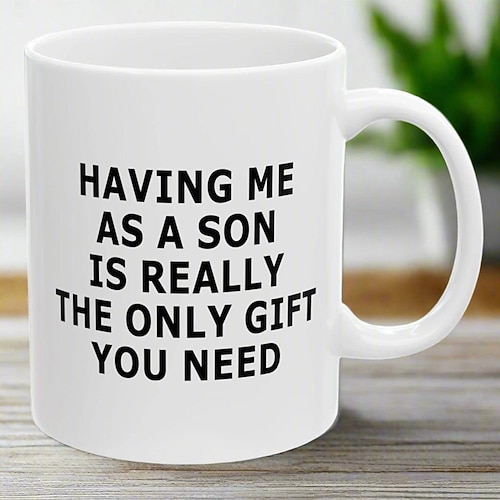 Mug cadeau humoristique pour papa, tasse à café en céramique surprise pour la fête des pères, avec moi comme fils, mug cadeau original