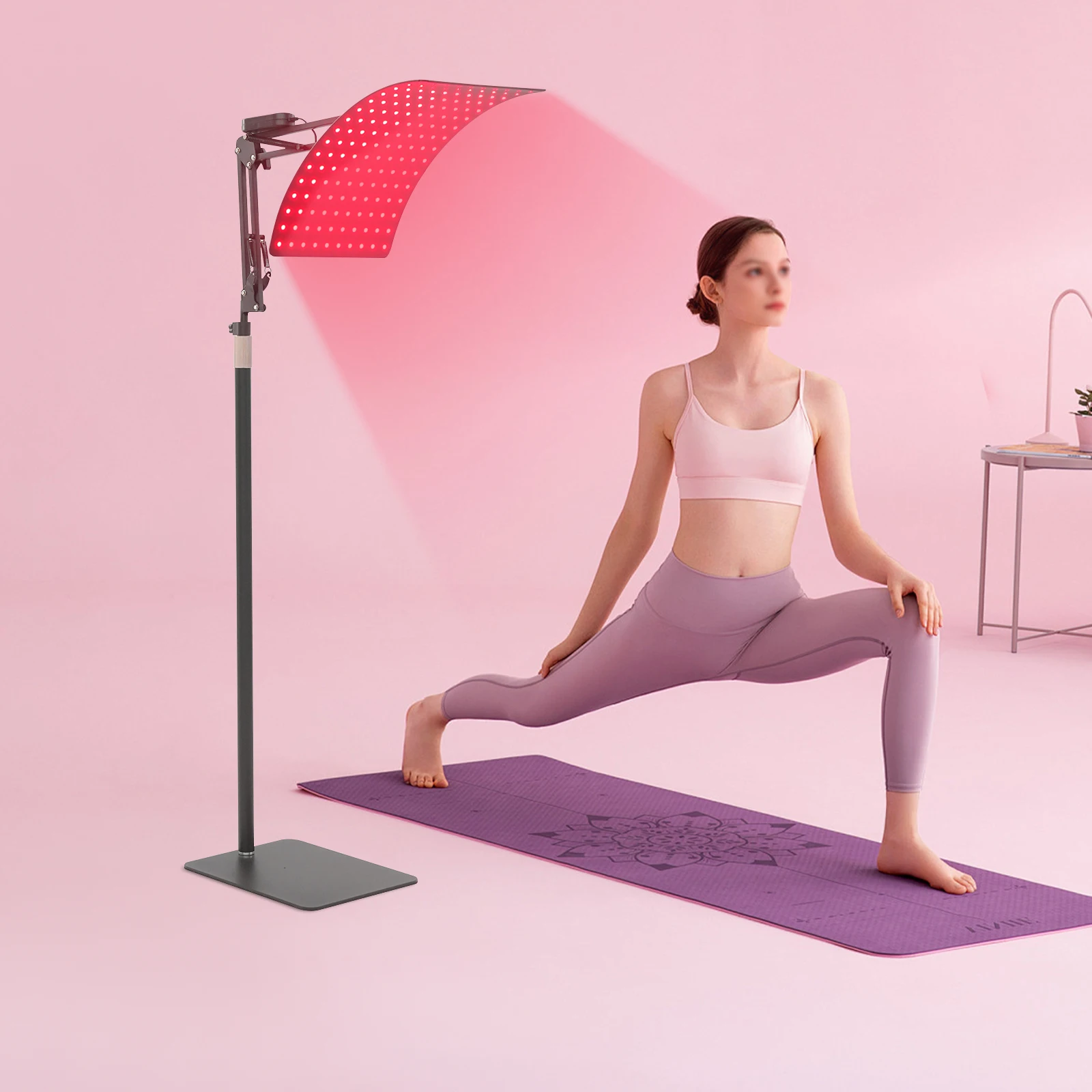 Lampe de luminothérapie infrarouge rouge, appareil de traitement par lumière rouge, lampe chauffante à lumière rouge, lampe infrarouge rouge avec support et minuterie LED