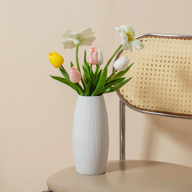 Nordische Keramik vase Blume ästhetische Ikebana Design weiß gefrostete Vase Grand Luxus moderne Jarrones Home Decoration Maceta Fyvs Image