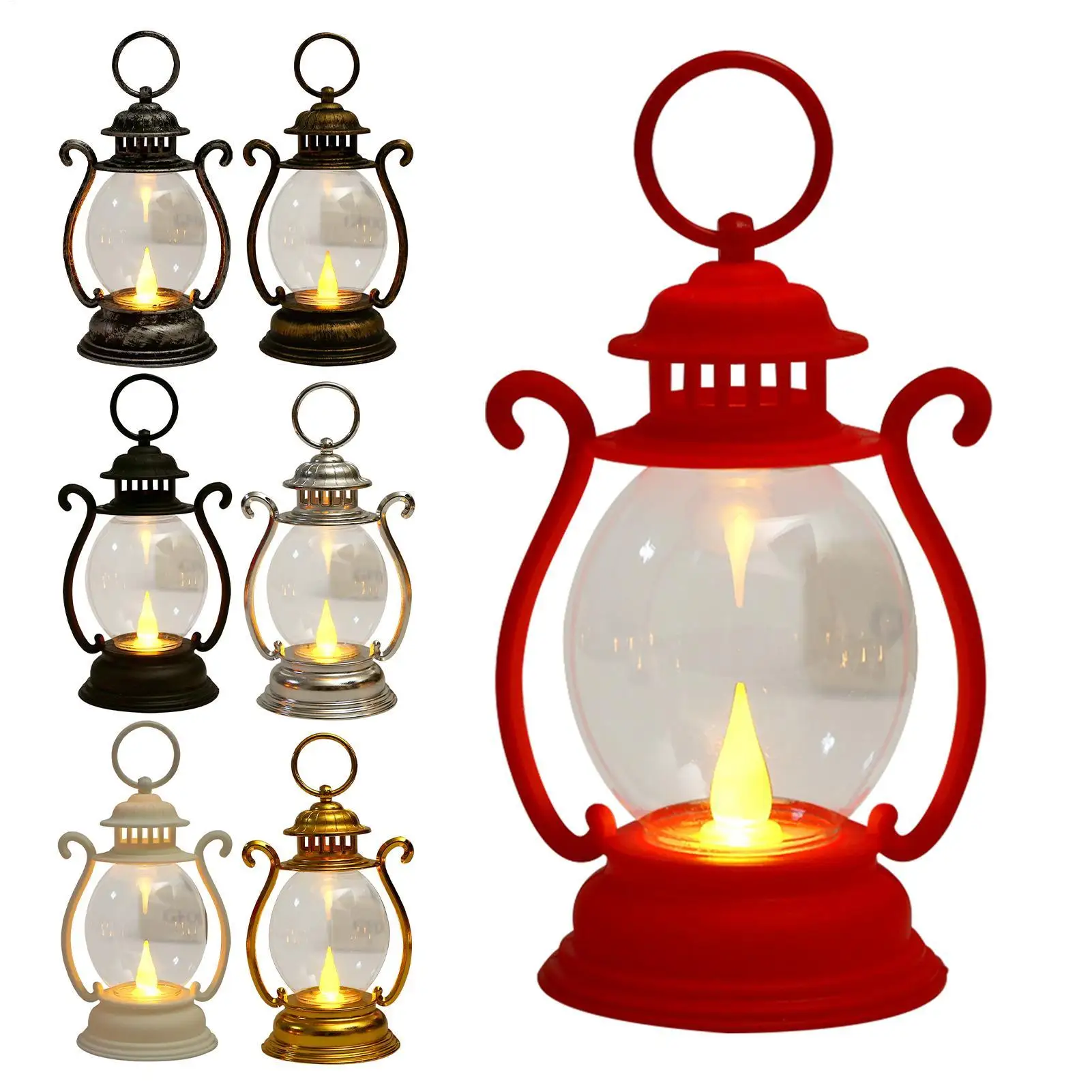 Vintage-Lampe, tragbar, LED-Zeltlicht, batteriebetrieben, Heimdekoration, Lichter für Wohnzimmer, Schlafzimmer, Nachttisch, Tischplatte, Terrasse, Festival Image