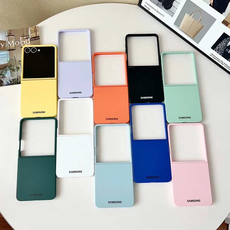 Original Flüssigsilikon-PC-Handyhülle Samsung Galaxy Z Flip 7, 6, 5, 4, 3, 5G, matte Haut, stoßfest, Bonbonfarben, weiche Abdeckung Z Flip7 Image