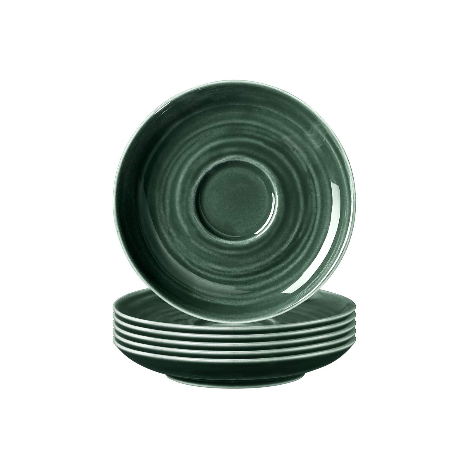 Untertasse SELTMANN WEIDEN "Espressountertassen Terra ø 12 cm 6er Set", grün (moosgrün), Speiseteller Image