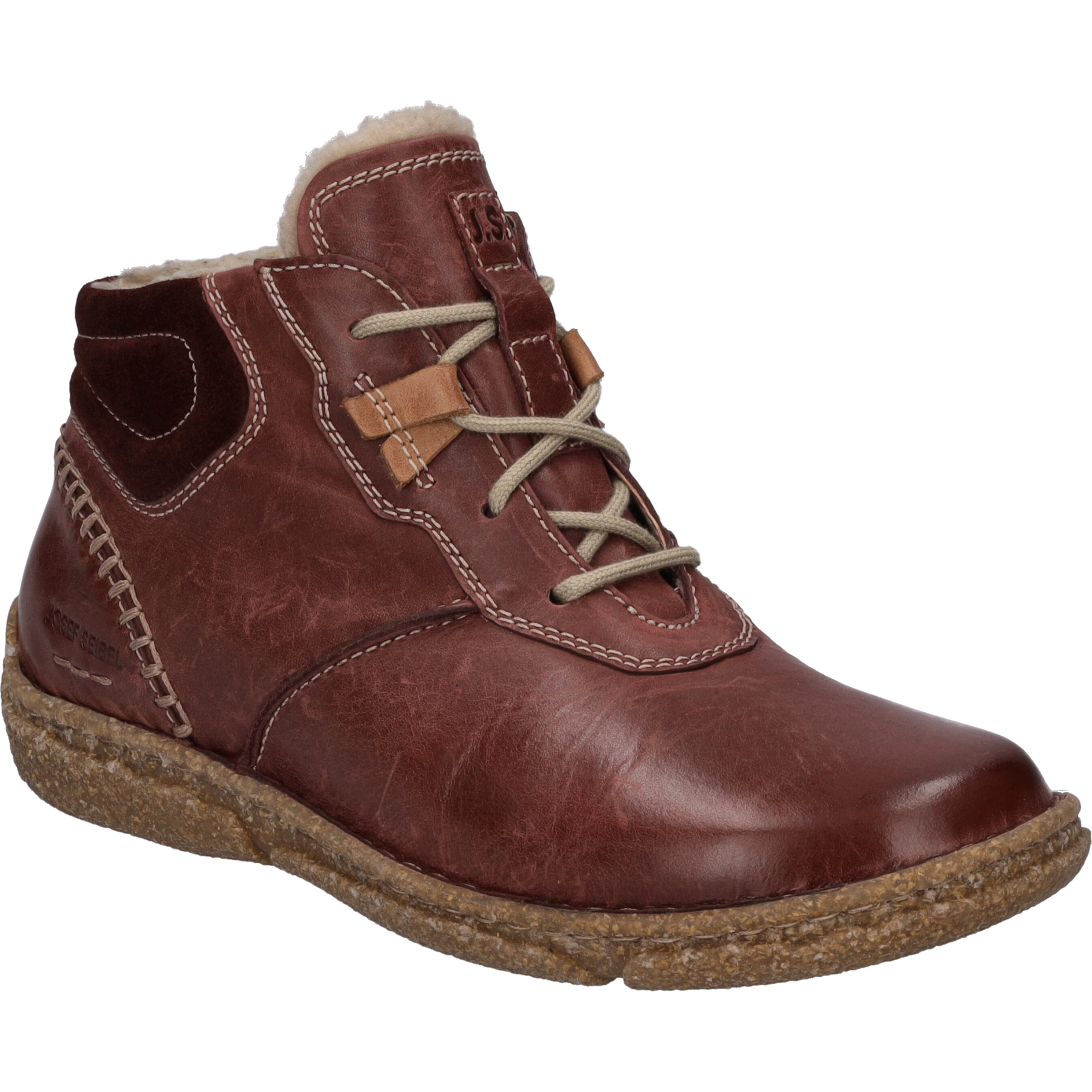 Stiefelette JOSEF SEIBEL "Neele 62, bordeaux", Damen, Gr. 41, rot (bordeaux), Obermaterial: 100% Rindsleder Leather cow., Schuhe Stiefelette