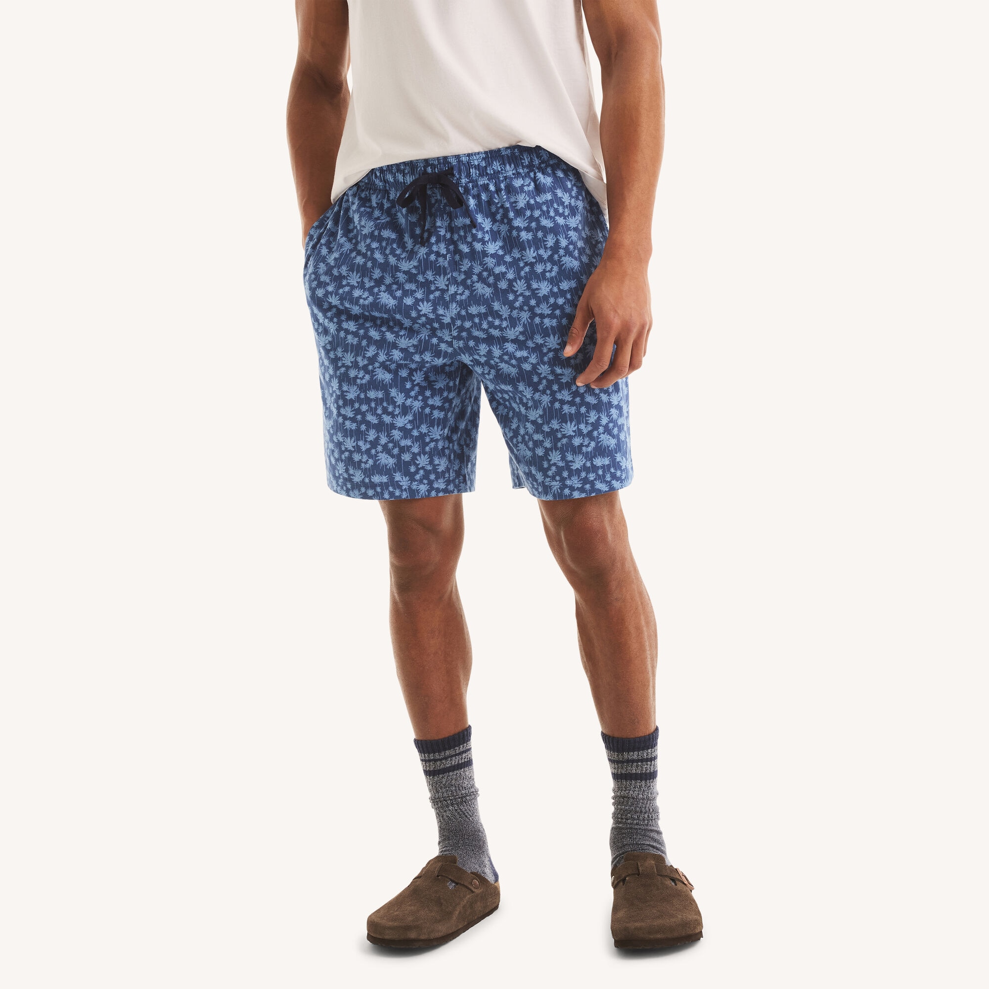 Nautica Men's Printed Knit Sleep Short 441 (Nite Sea Heather), S