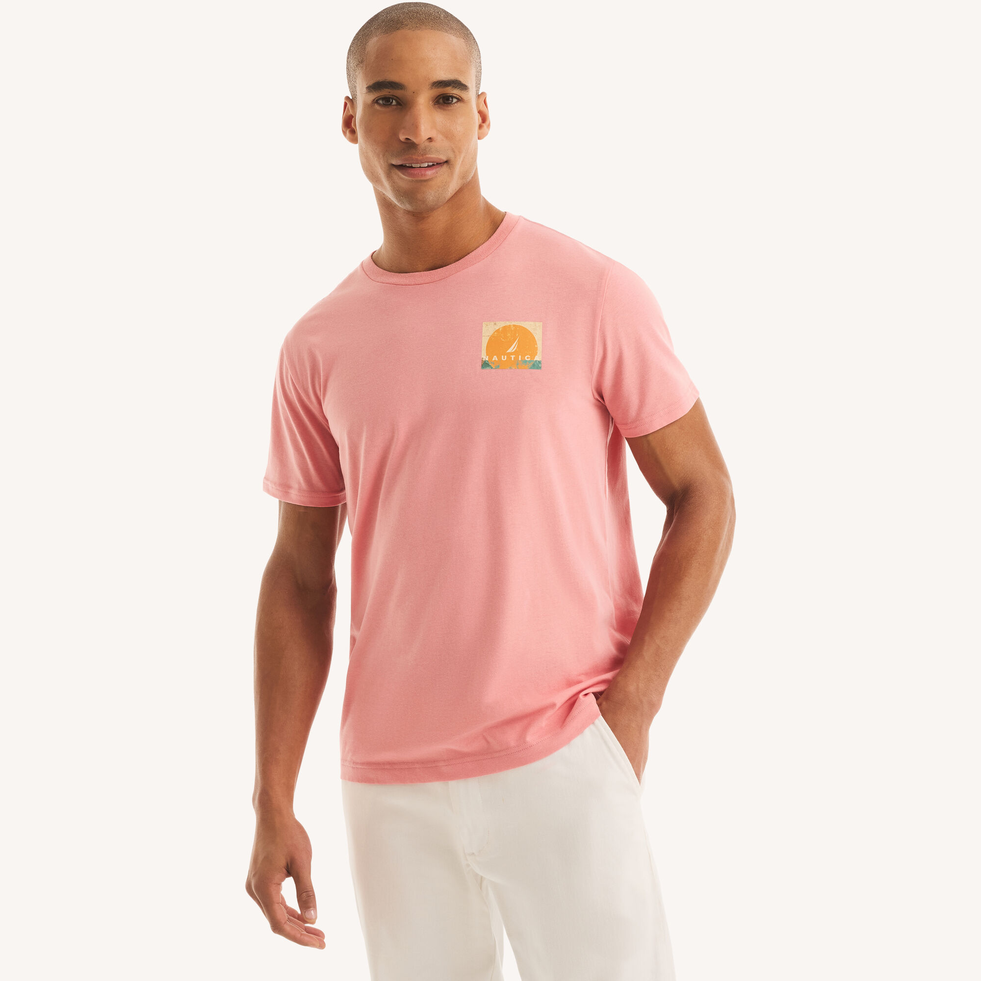 Nautica Men's Land & Sea Graphic T-Shirt 668 (Mauve Glow), XS