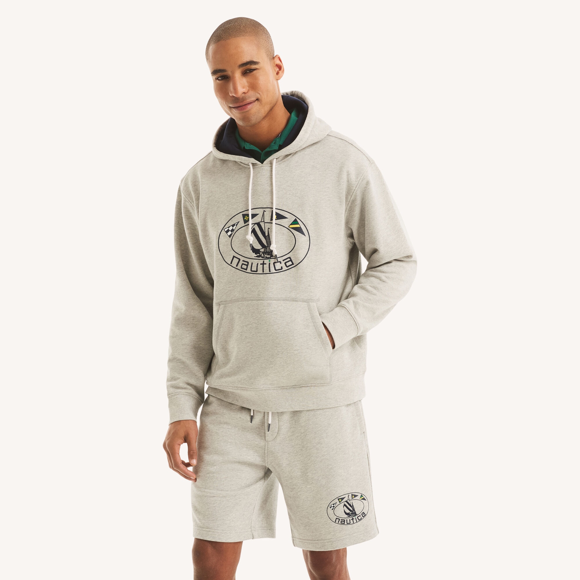 Nautica Men's Pullover Fleece Hoodie 060 (Grey Heather), XS