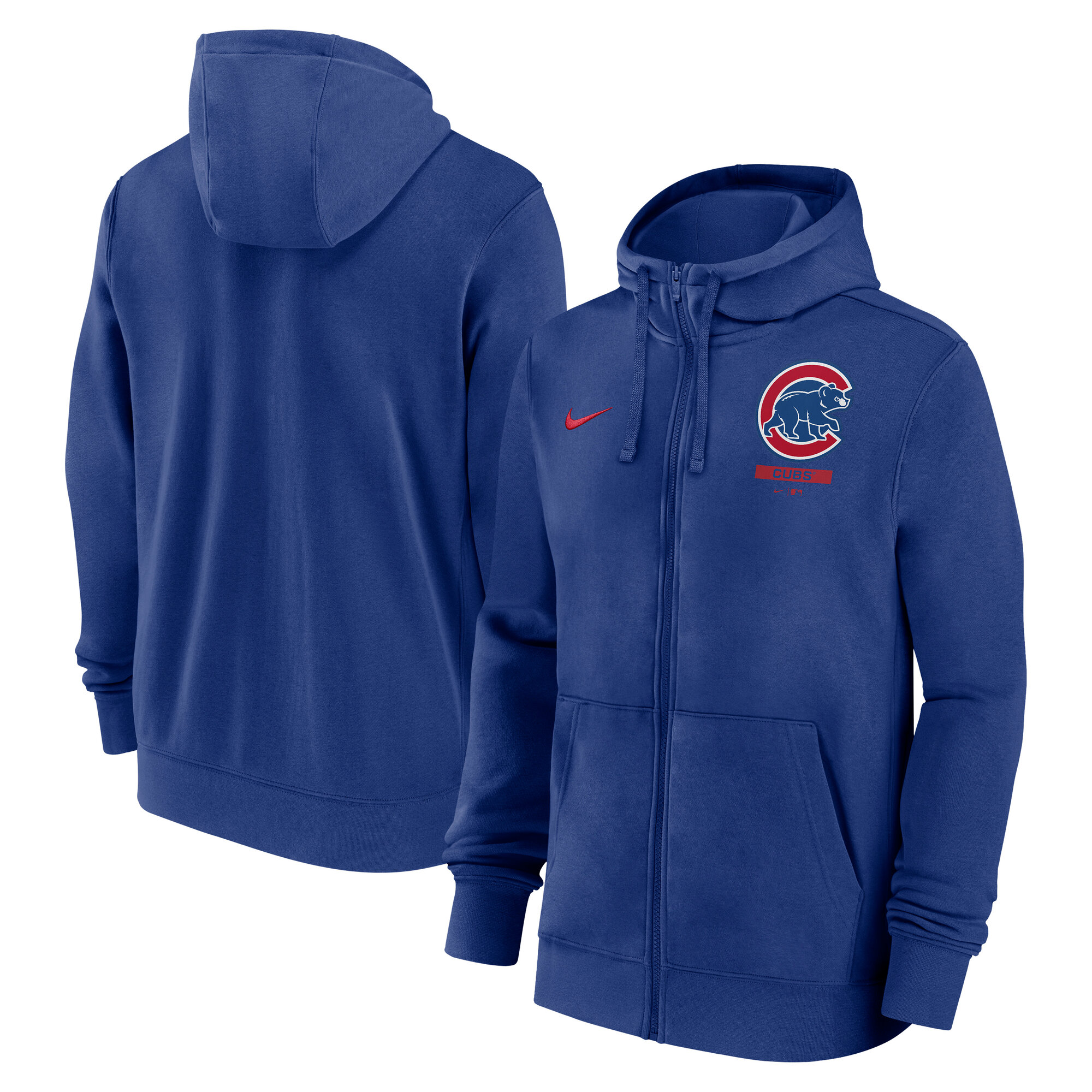 Chicago Cubs Nike Baumwoll-Fleece-Hoodie mit durchgehendem Reißverschluss – Herren Image
