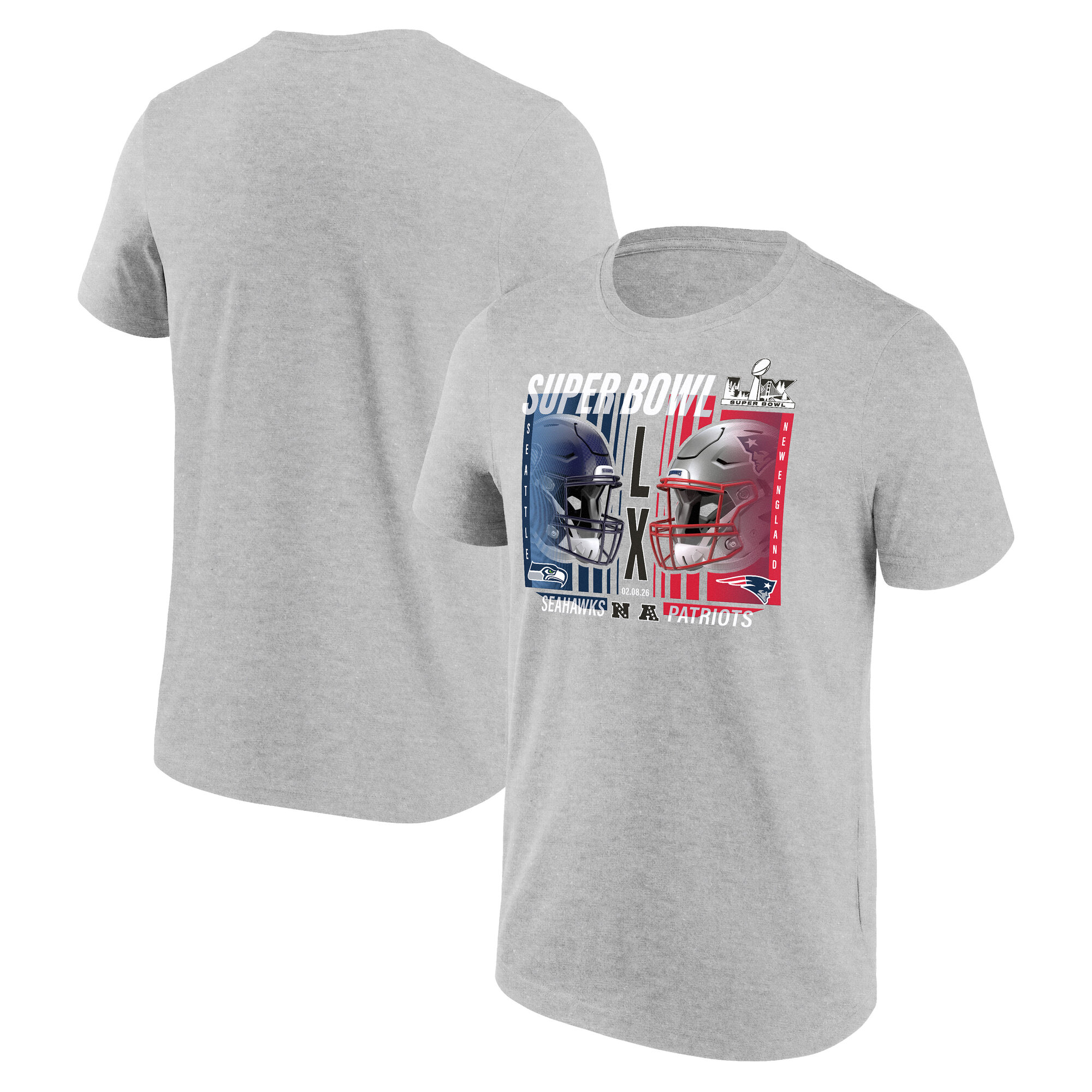 NFL Super Bowl LX Final Battle Match Up Seahawks Vs Patriots T-Shirt - Herren Image