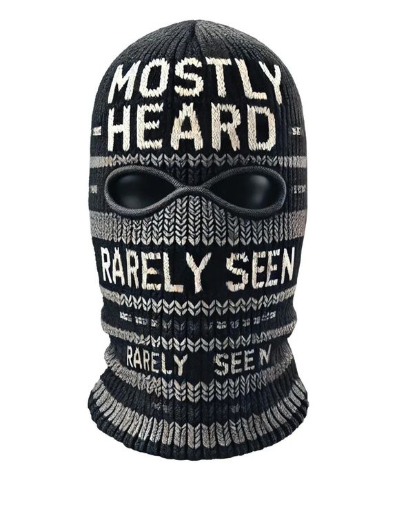 Logo-Intarsia Ski Mask - Black - Mostly Heard Rarely Seen Hats
