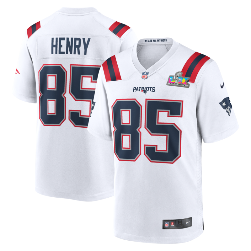 New England Patriots Nike Game Heimtrikot Super Bowl LX Aufnäher - Weiß - Hunter Henry - Herren Image