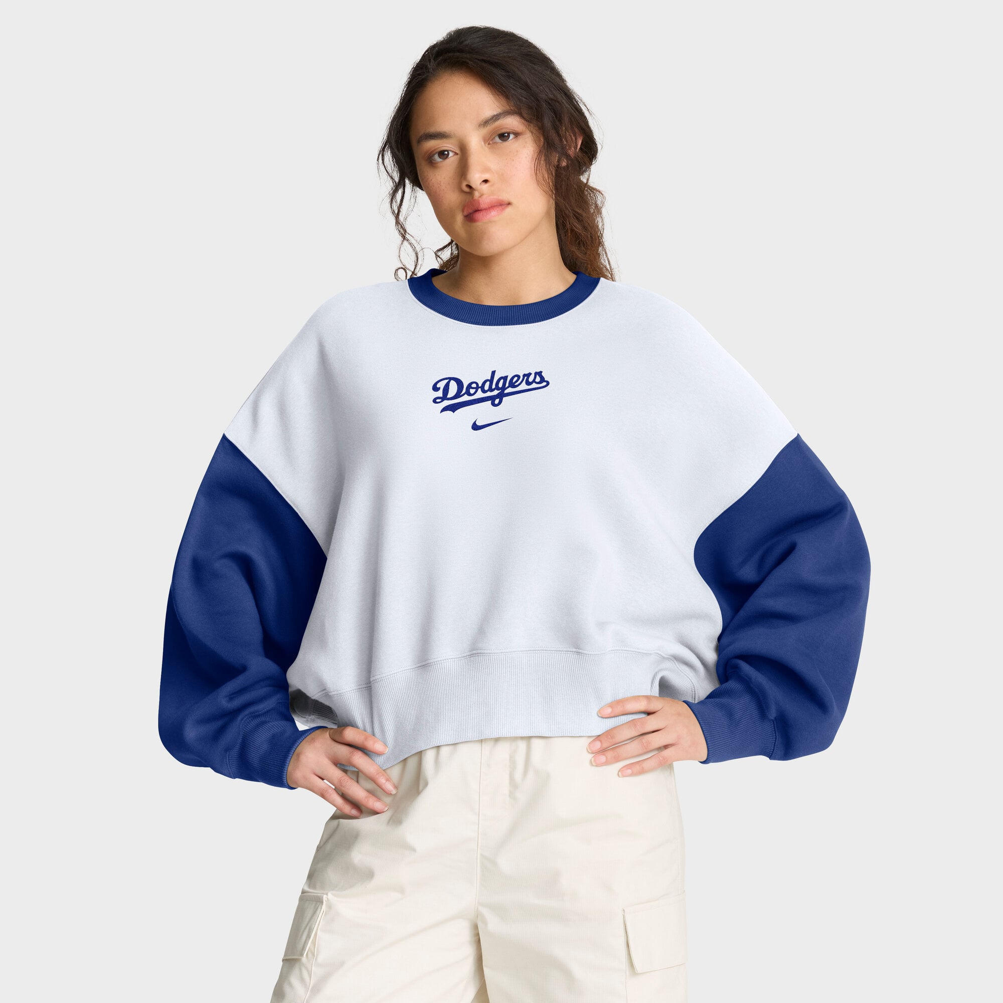 Los Angeles Dodgers Nike Phoenix Oversized Crew Fleece - Damen
