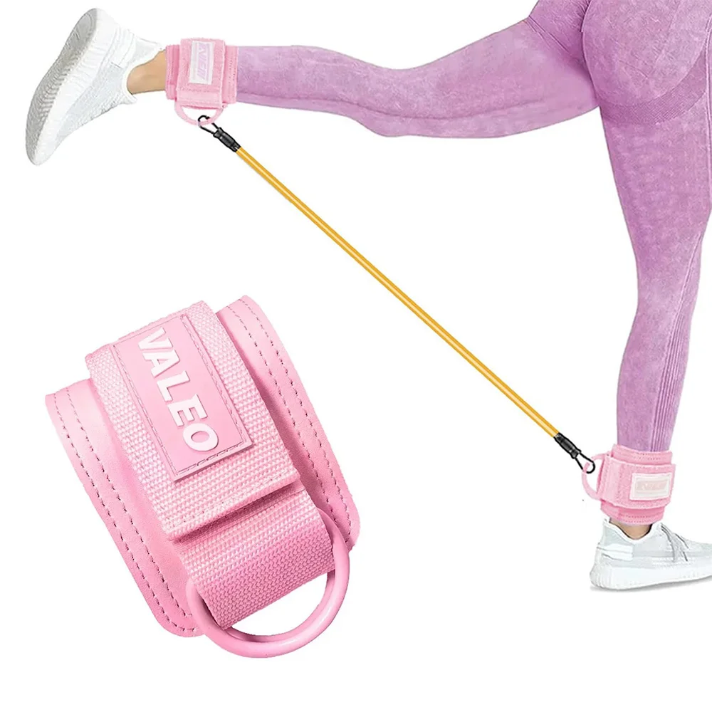 Doppelte D-Ring-Kabel-Knöchelriemen für Fitnessstudio, Workouts, Gesäßmuskeln, Beine, Krafttraining, Klammer, Unterstützung für Sport, Sicherheit, Abduktoren, Fußfesseln Image