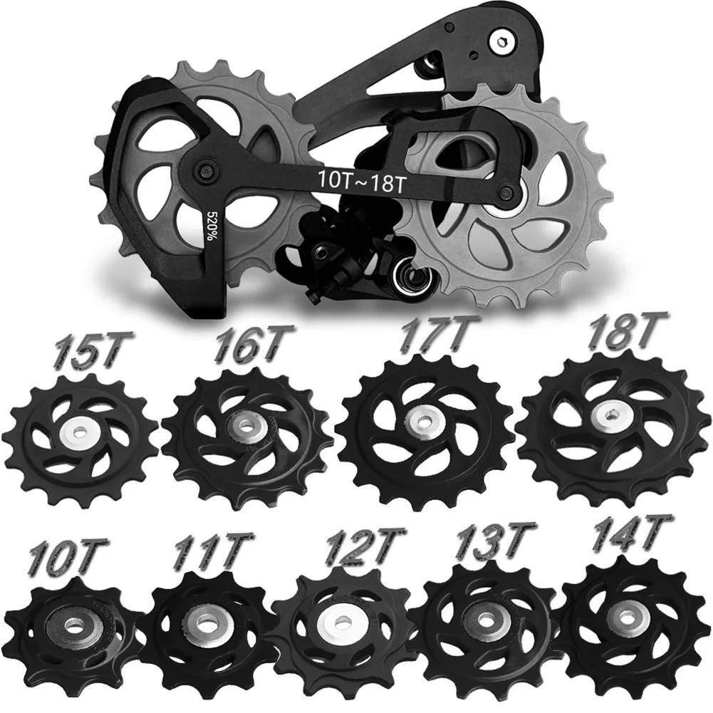 1pc Fahrrad Pulley Rad 10T-18T Mountainbike Hinten Mech Schaltwerk Kunststoff Pulley Räder rennrad Guide Roller Für Hybrid Fahrrad