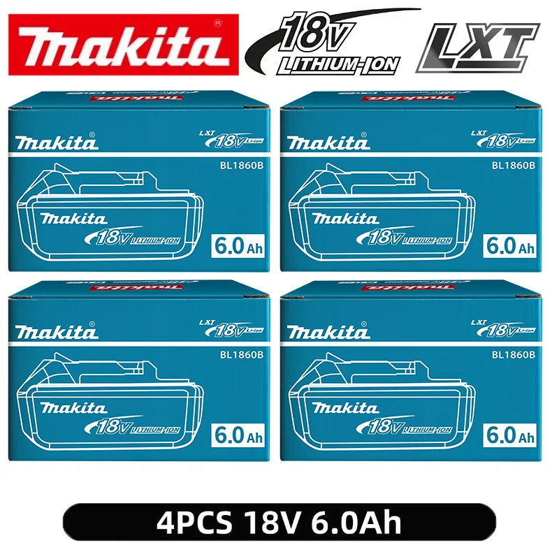 100 % Original-Makita-Akku, 18 V 6,0 Ah, Ersatzakku für Makita BL1830B L1840B L1850B L1860B, Elektrowerkzeug-Akku Image