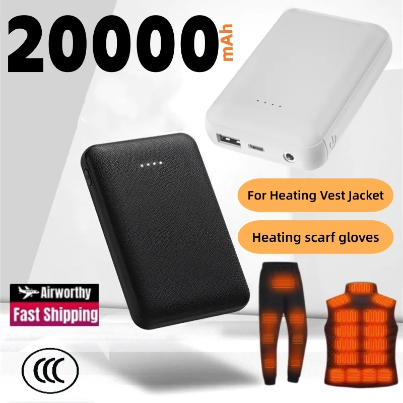 20000 mAh ultradünne Mini-Powerbank, schnelles Aufladen, externer Akku für Heizung, Anzug, Mantel, Weste, Jacke, Schal, Socken, Handschuh, 2025 Image