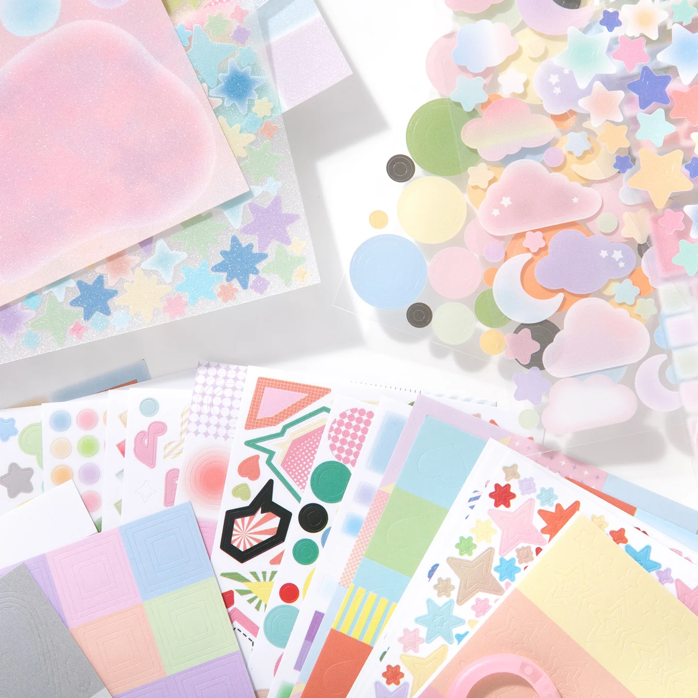30 Blatt/Set Ins-Style Stern Kreis Geometrische Grundmuster Aufkleber DIY Tagebuch Scrapbook Planer Ästhetik Zubehör Image
