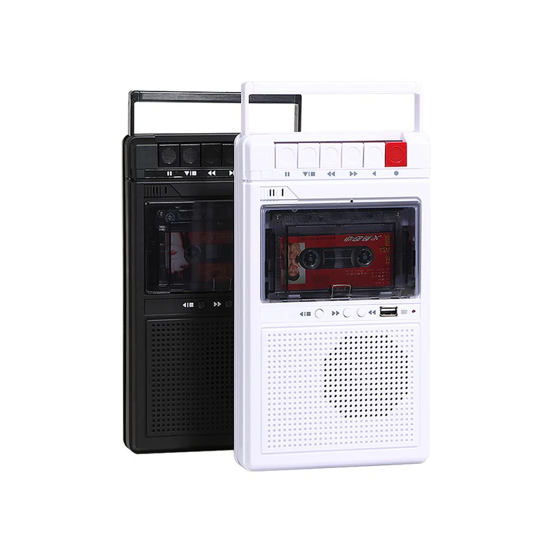 Retro Stereo Kassettenspieler Walkman Kassette Musik Audio Auto Reverse mit Recorder Externer Lautsprecher USB Wiedergabe Image