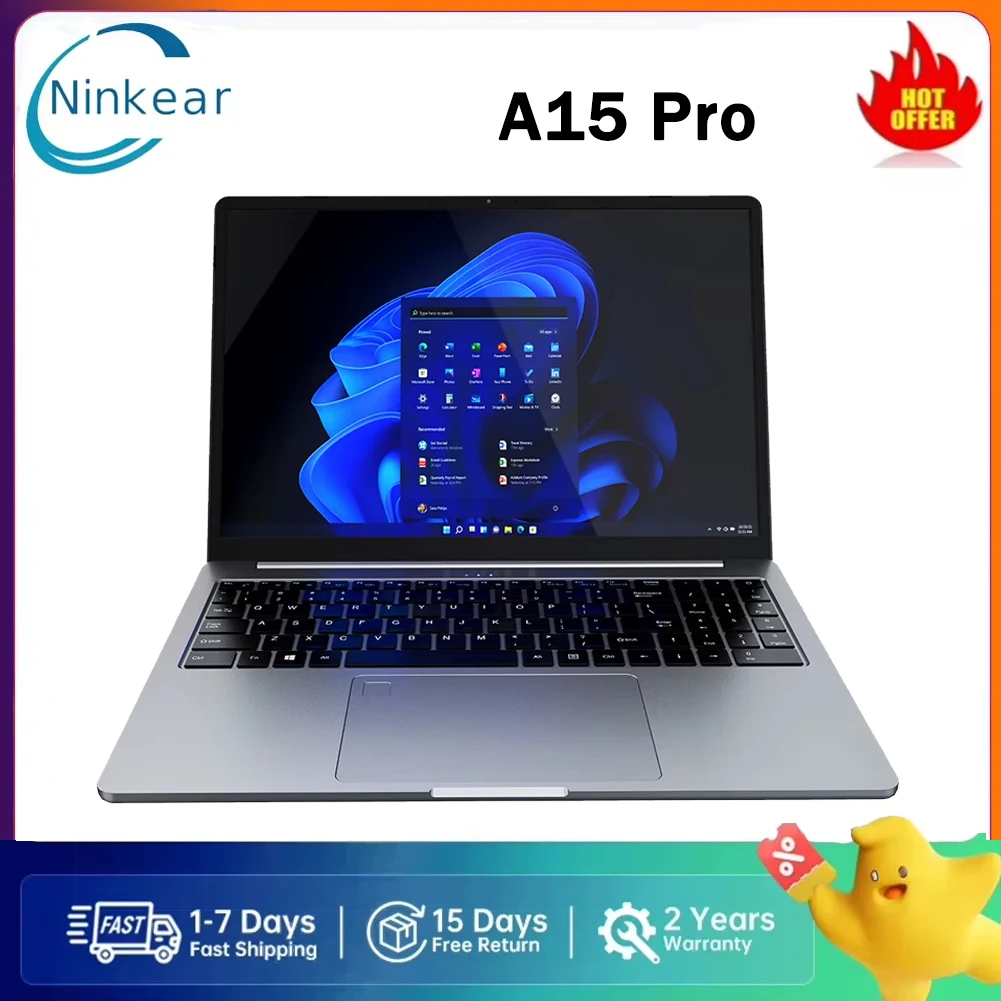 Ninkear A15 Pro Laptop 16 Zoll 2560*1600 Bildschirm 120Hz Bildwiederholrate AMD Ryzen 5 7430U 6 Kerne Max 4,3GHz 16GB RAM 1TB SSD Image