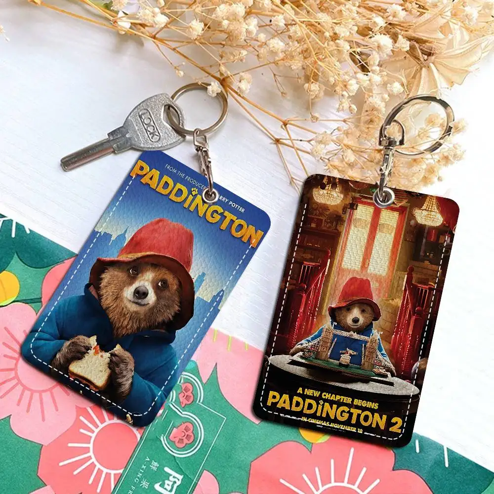 Klassischer Kinderfilm P-Paddington Niedlicher Cartoon Integrierte Aufzugskarte Acc-Kontrollkarte Schlüsselanhänger Schutzhülle Geschenk Schlüsselanhänger