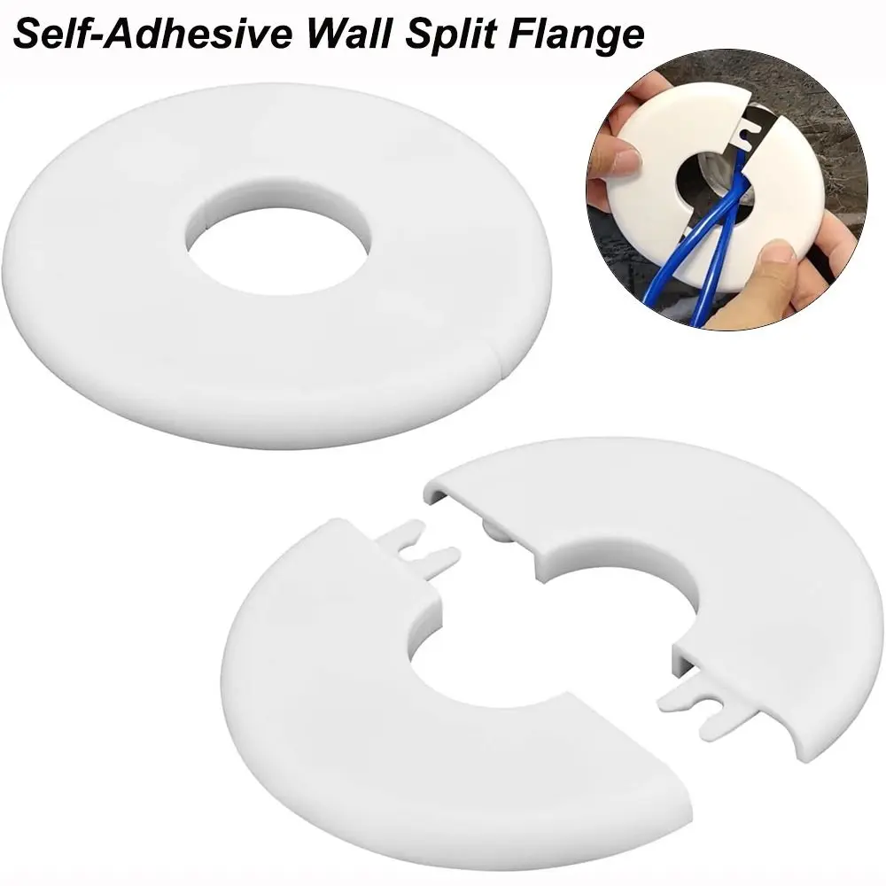 Teilbare Wandloch-Dekorabdeckung, selbstklebend, weiße Wand, geteilter Flansch, runde Flanschabdeckung, Wasserhahn, Küche, Toilette, dekorativ