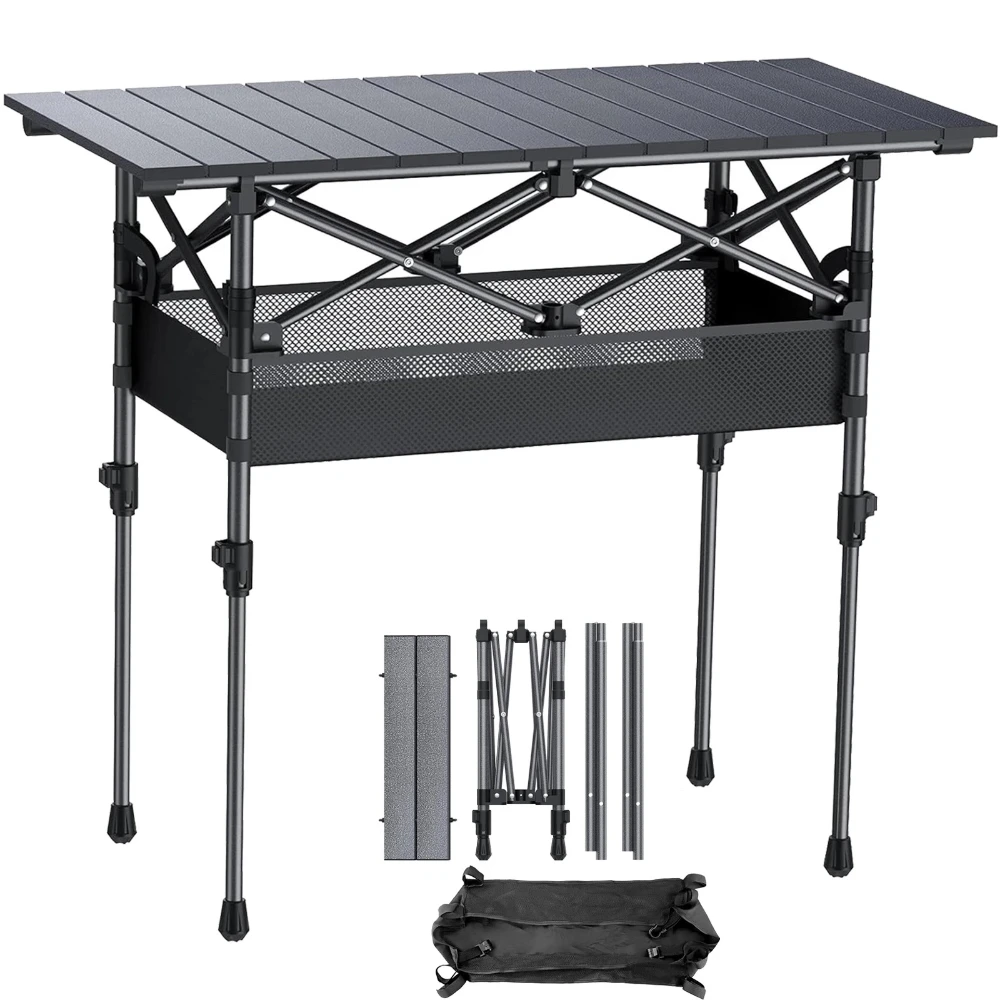 Klapptisch Campingtisch Beistelltisch faltbar höhenverstellbar Tisch 82 x 40 cm Image