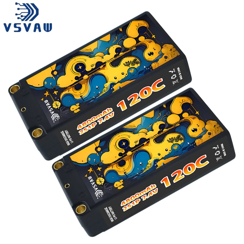 VSVAW 2S 4800mAh Lipo-Akku für ferngesteuertes Auto 7,4V 120C, mit XT60-Stecker, verwendet für FPV-Rennfernbedienungsmodell Image