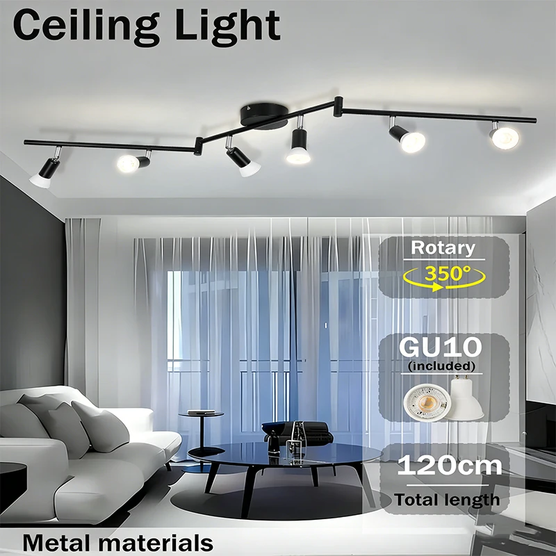 GU10 Deckenstrahler, LED-Deckenleuchte, 85–265 V, 3 Farben, Spotlichter, Leuchte für den Innenbereich, für Wohnzimmer, Schlafzimmer, Küche