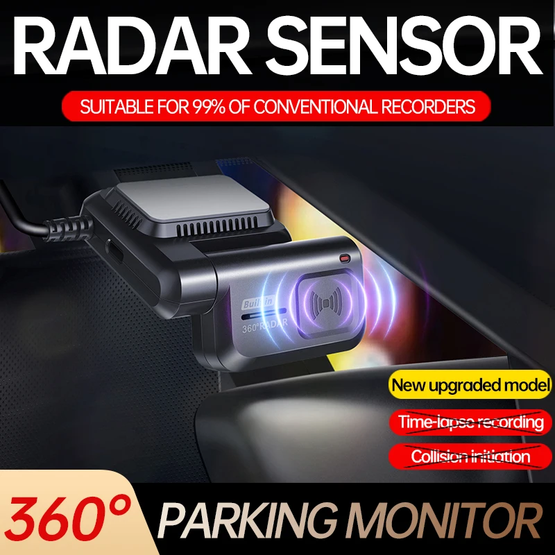 TIESFONG 360° ° Radar-Parküberwachungspartner für Dashcam und Hardwire-Kit für 24-Stunden-Parkmonitor im Auto, geeignet für Auto-DVR Image