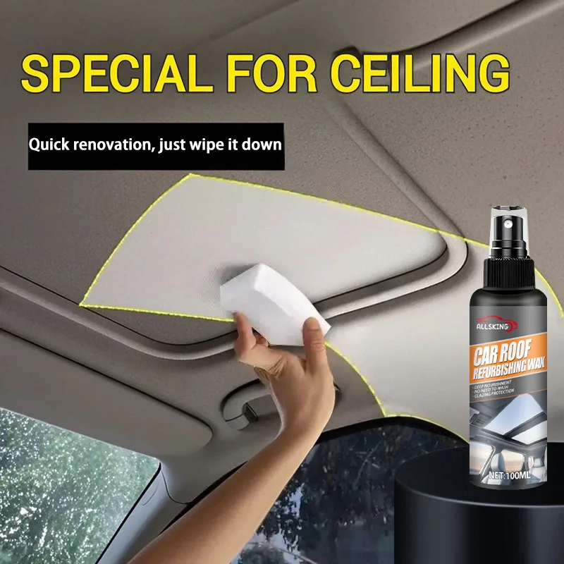 100 ml Auto-Schaumreiniger, Allzweck-Innenraum-Fleckenentferner – Reinigungsspray für Ledersitze und Dachstoff mit Pflegeformel Image