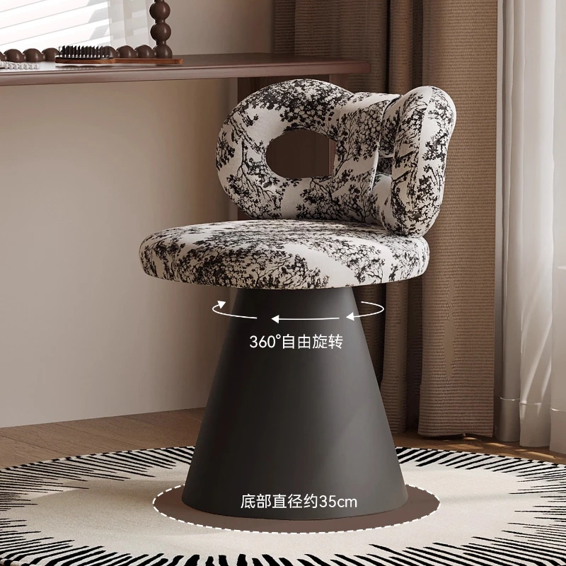 Internetberühmter Schminkstuhl, Schminktisch, Schminkhocker in Schleifenform, drehbarer Schlafzimmer-Schminkhocker im mittleren antiken Stil