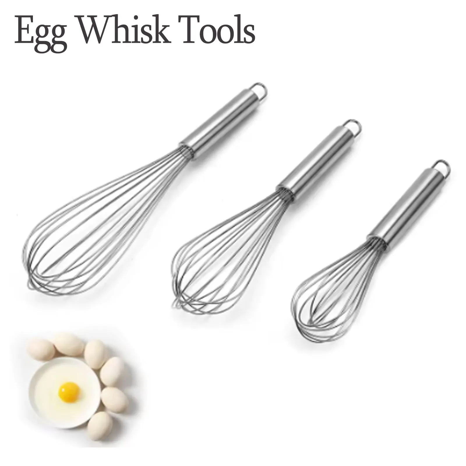 8/10/12 Zoll Edelstahl Ei Rühren Ballon Schneebesen Manuelle Schneebesen Mixer Küche Backen Utensil Creme Butter Schneebesen Image