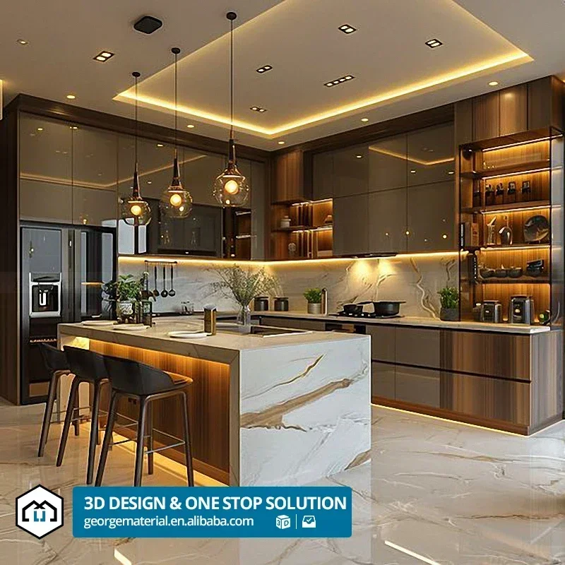 Automatischer Küchenschrank zum Fabrikpreis, kleine Küchenschränke, Küchenset, Möbel