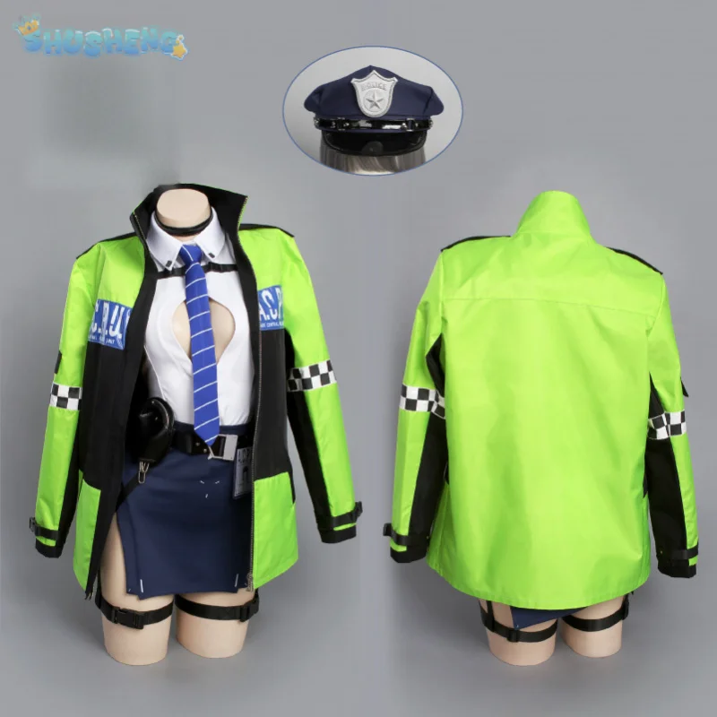 D: Killer Wife Secret Detektiv-Cosplay-Kostüm Spiel Nikke Neu Halloween Karneval Damen Polizeiuniform Rock Hut Hemd Requisiten Image