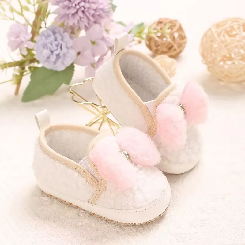 0-1 Jahre alt Frühling und Herbst Schmetterling Knoten Wolle Samt Babyschuhe Babyschuhe Lernschuhe Babyschuhe