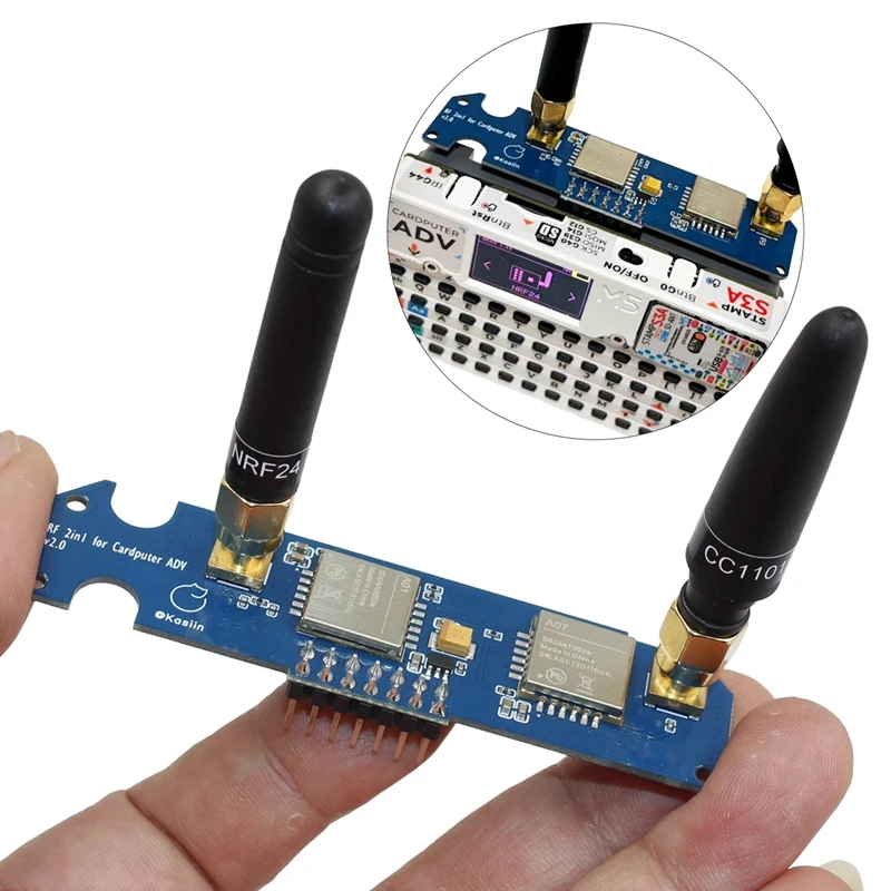 CJSD-Für M5stack Cardputer ADV 2-in-1-RF-Modul, NRF24- und CC1101-Dualband-Board, verbesserte Antennenstabilität für 2,4-G/433-M-Signale Image