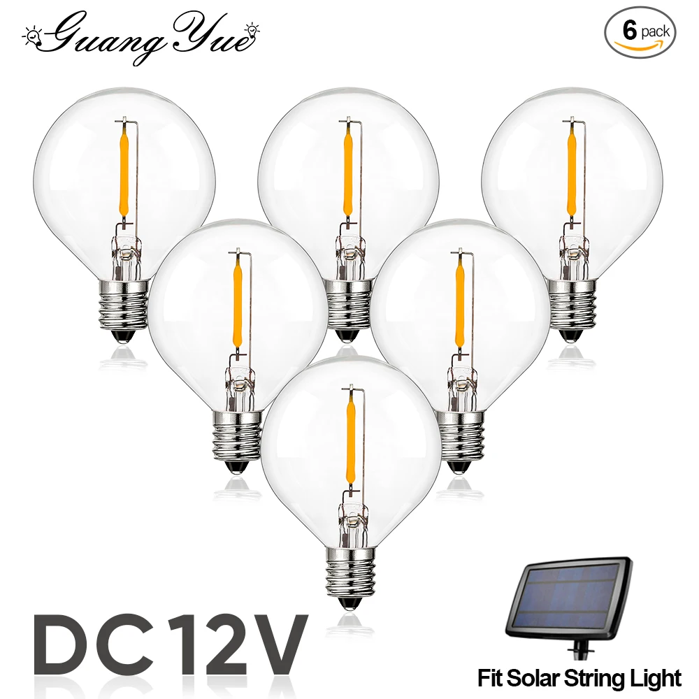 Mini Globe G40 E12 Led-lampe Solar DC 12V Warm Weiß Austauschbar Für RV Landschaft Licht String Lichter Vintage außen Dekoration
